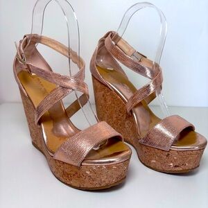 Jimmy Choo Rose Gold Wedges
